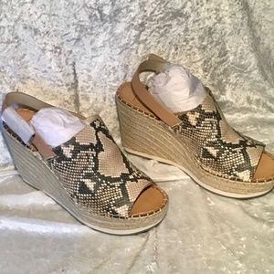Dolce Vita Snake Print Wedge Espadrille Sandals